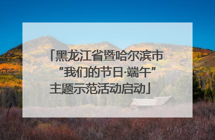 黑龙江省暨哈尔滨市“我们的节日·端午”主题示范活动启动