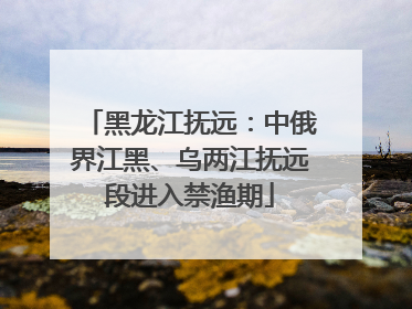 黑龙江抚远：中俄界江黑、乌两江抚远段进入禁渔期