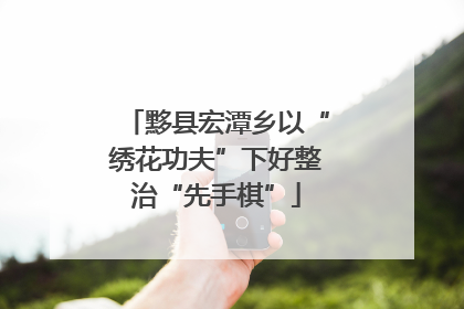 黟县宏潭乡以“绣花功夫”下好整治“先手棋”
