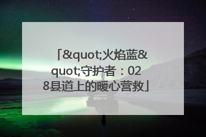 "火焰蓝"守护者：028县道上的暖心营救