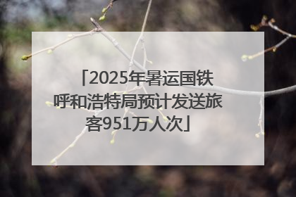 2025年暑运国铁呼和浩特局预计发送旅客951万人次