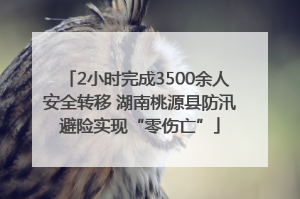 2小时完成3500余人安全转移 湖南桃源县防汛避险实现“零伤亡”